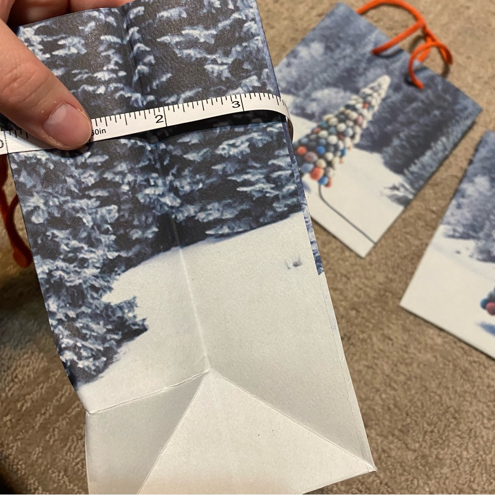 New (Anthropologie) Small Winter Holiday Gift Paper Bags | Set of 3 - Picture 3 of 10